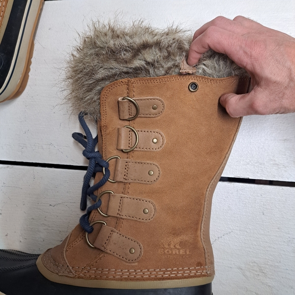 Sorel Boots Joan Of Arctic Tan Lace Up Waterproof Boots Women's Size 10 - Picture 11 of 13